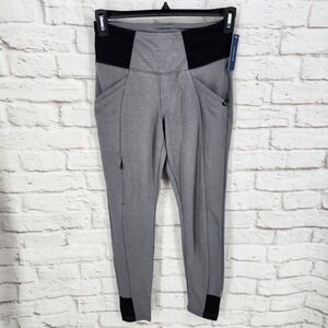 Jaanuu Scrub Leggings Skinny Zip Pocket Gray Stretch Athletic Medical Office